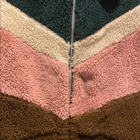 Rare BDG Urban Outfitters Teddy Chevron Jacket UO - Picture 6 of 6